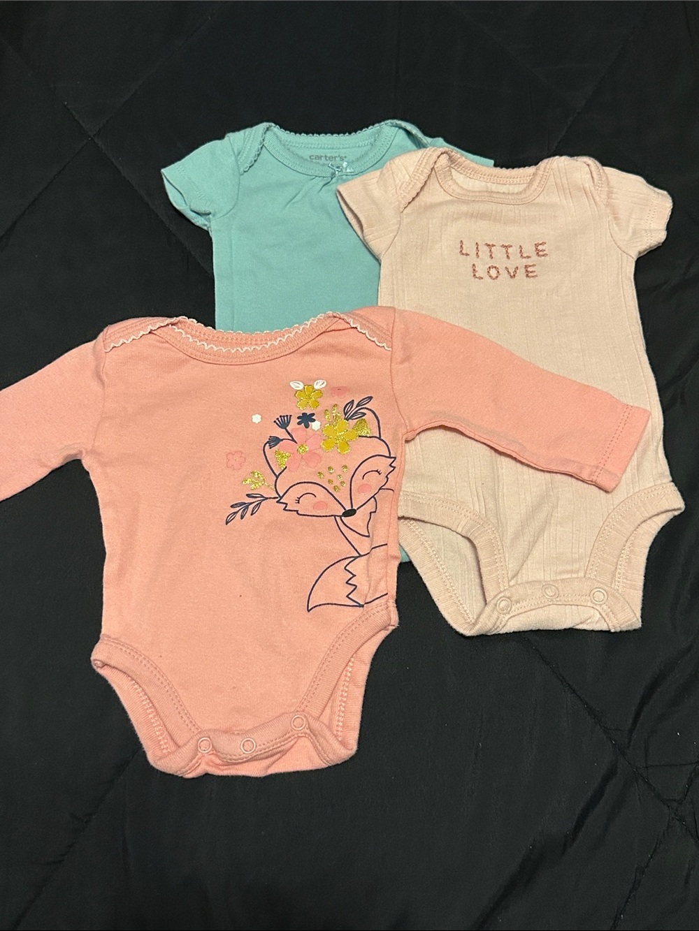 Carter's Baby One-Piece Bodysuits - Coral, Mint, Cream